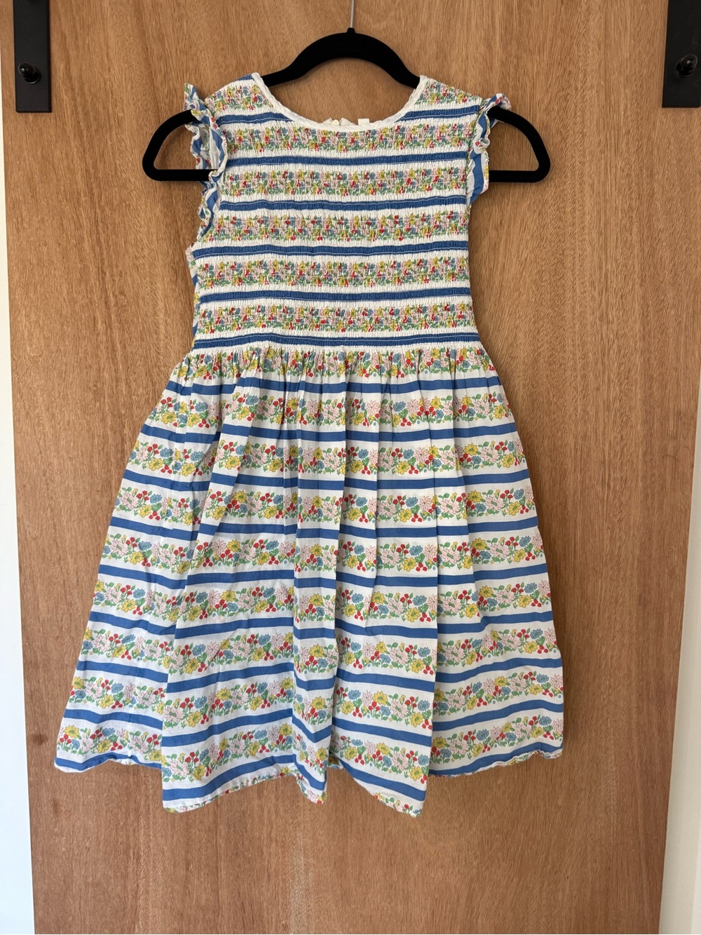 Mini Boden floral flower dress stretch smocked frill girls size 11/12 years
